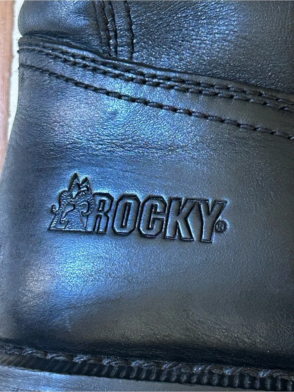 ROCKY Warden Pull-On Wellington Leather Boot, Black, Size 11.5W